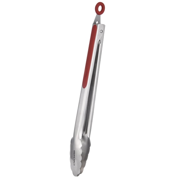 U-Taste Seamless Stainless Steel Kitchen Tongs with Silicone Tips - Versatile, Easy to Clean, Heat Resistant