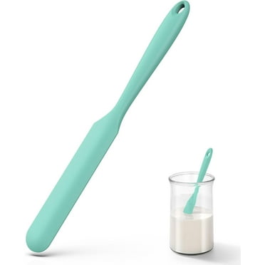 U-Taste Silicone Jar Spatula: 600ºF Heat-Resistant Food-Grade Sourdough Stirring Stick, 10in Seamless Flexible Peanut Butter Spreader (Aqua Sky)