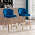 UToBe Modern Counter Height Bar Stools Set of 2 Velvet Bar Stools with