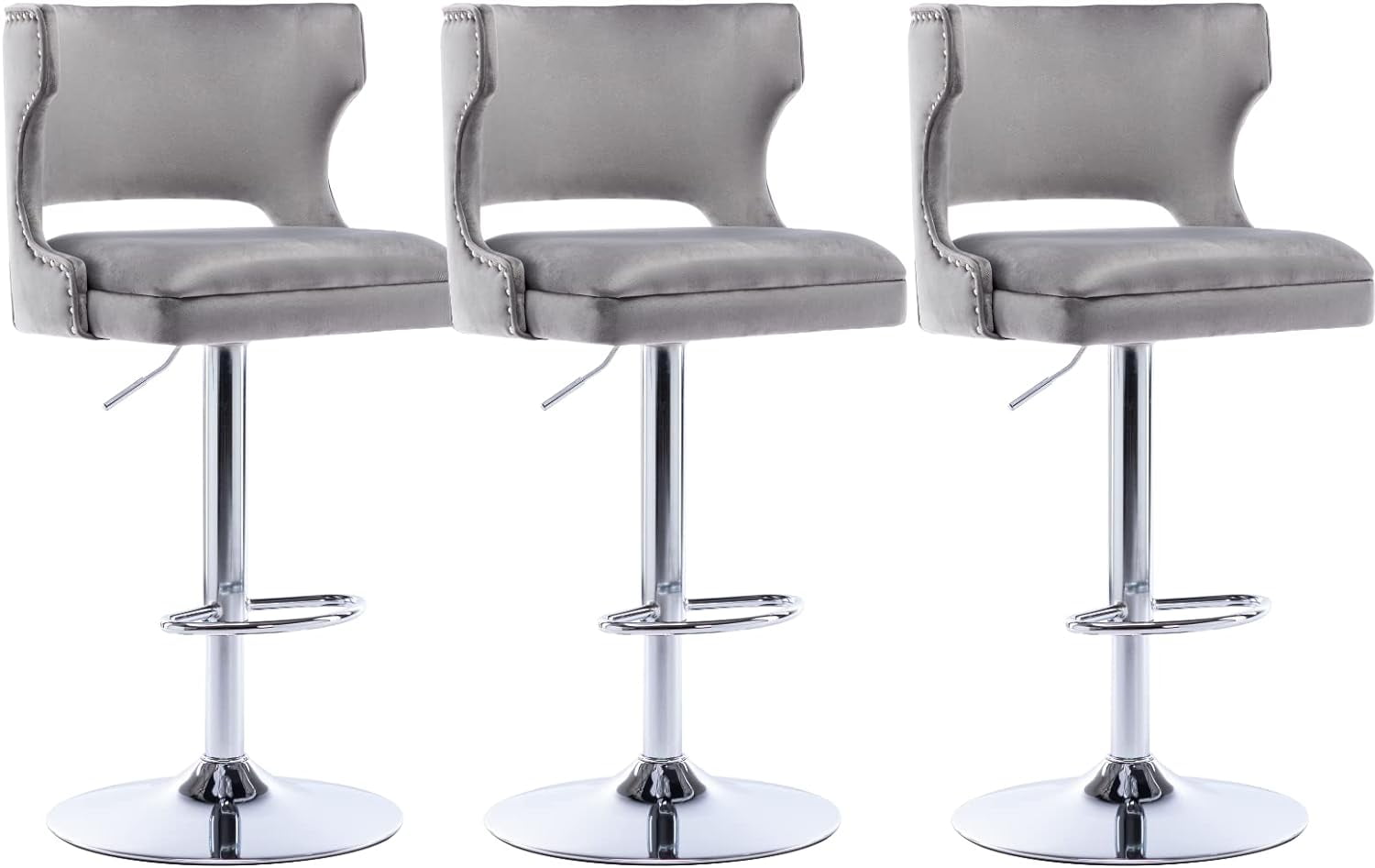 UToBe Swivel Bar Stools Set of 3 Adjustable Height Counter Stools