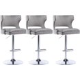 UToBe Swivel Bar Stools Set of 3 Adjustable Height Counter Stools