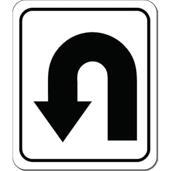U-Turn Right Arrow Signs for Outdoor or Indoor Metal Tin Sign 8x12 inch