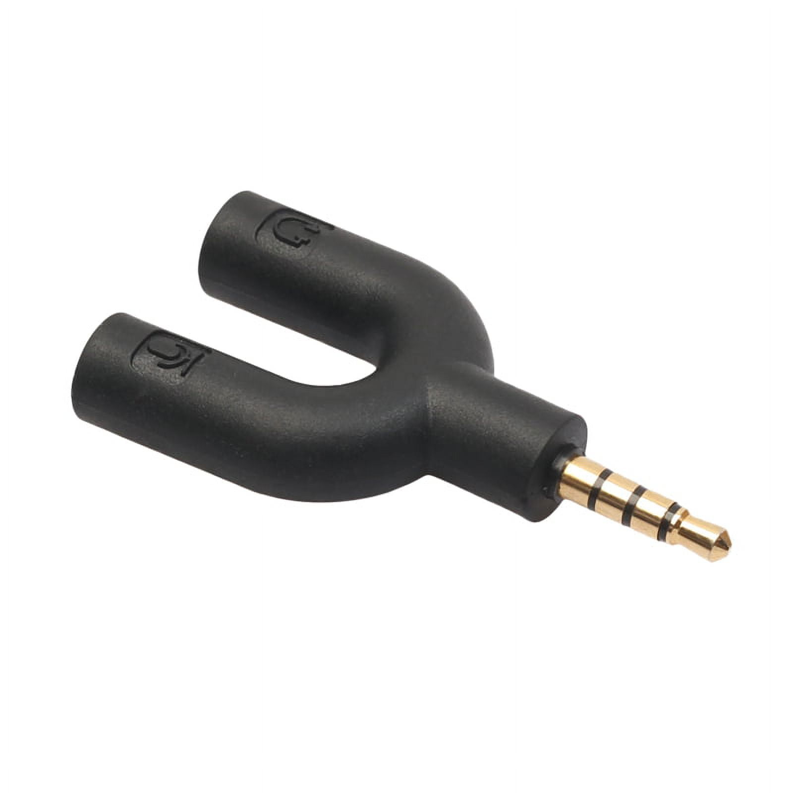 U Type Adapter .5 MM Headphone Plug Audio Cables Splitter Microphone 2