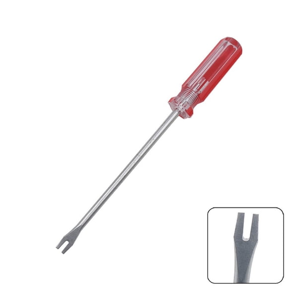 U-Type Nail Puller Screwdriver 45# Steel Pry Bar Tool,For Tire Shoe Carpentry Nails Removal Red Silver 235Mm
