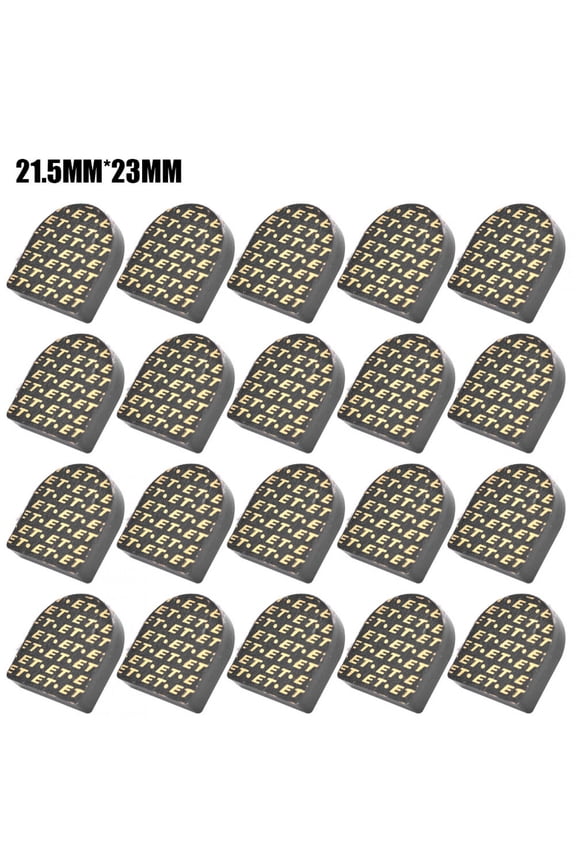 U-Type Shoe Repair Kit for High Heels, 21.5MMx23MM Black TPU Heel Tips, 20-Pack