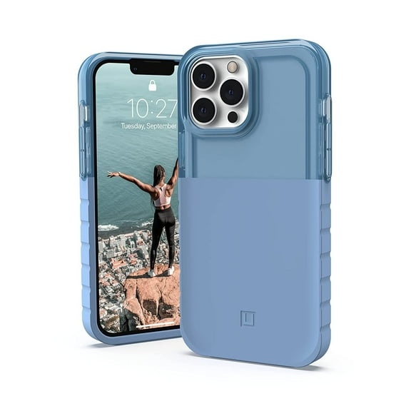 [U] by UAG iPhone 13 Pro Max Case [6.7-inch screen] Dip Slim Lightweight Stylish Trendy Translucent Shock Absorbing PC TPU Modern Protective Phone Cover, Cerulean