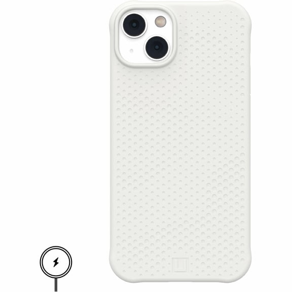 [U] by UAG iPhone 14 Plus Case White Marshmallow 6.7" Dot Built-in Magnet Compatible with MagSafe Charging Slim Lightweight Dropproof Silicone Protective Cover by URBAN ARMOR GEAR