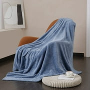 U UQUI Fuzzy Throw Blanket Blue Warm Soft Sofa Blanket 50"x60"