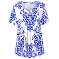 thumbnail image 1 of U.Vomade Summer Women’s Plus Size Tops V Neck Short Sleeve Shirt Floral Blouses Tunic Tops M-4X, 1 of 3