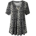 thumbnail image 1 of U.Vomade Women’s Short Sleeve V Neck Floral Blouses Henley Shirt Tunic Tops Plus Size M-4X, 1 of 3
