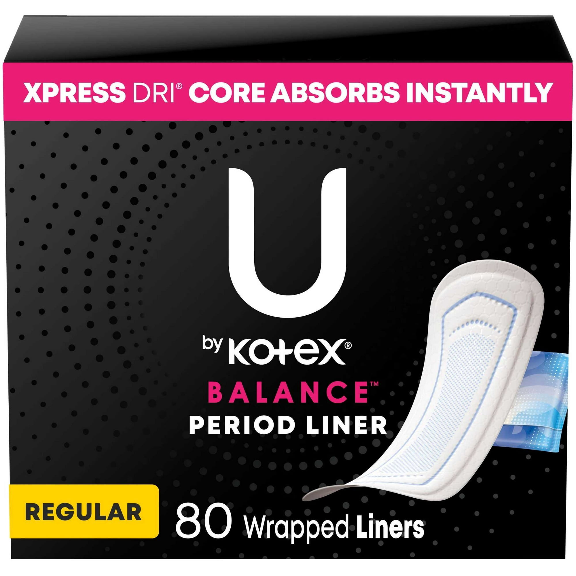 U by Balance Wrapped Panty Liners, Regular Length, 80 Count - Walmart.com