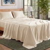 U by Bedsure 100% Rayon Derived from Bamboo Queen Sheet Sets, Luxury 4 Pieces Deep Pockets Cooling Bed Sheets, Beige
