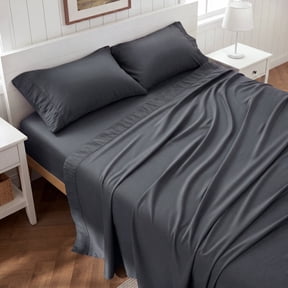 U by Bedsure Queen Sheets Set, 4 Pieces Deep Pockets Cooling Soft Polyester Microfiber Bed Sheets Set, Dark Gray