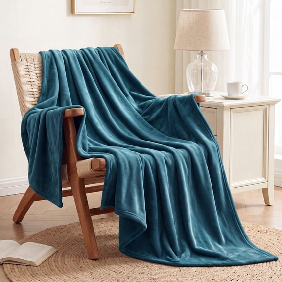 U by Bedsure Fleece Blanket Twin Blanket Teal, Soft Lightweight Cozy Twin Blankets,60x80 inches