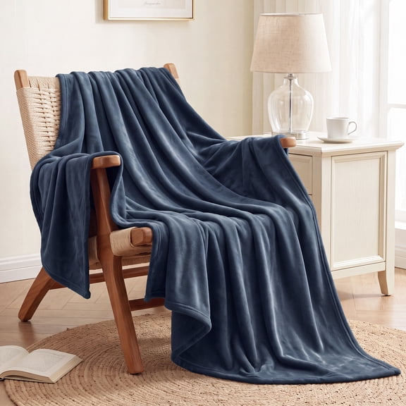 U by Bedsure Fleece Blanket Twin Blanket, Stone Blue Lightweight Soft Cozy Blanket,60x80 inches
