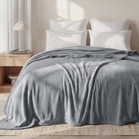 U by Bedsure Modern Gray Fleece Throws, 108X90