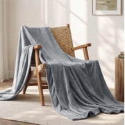 U by Bedsure Fleece Throw Blanket for Couch Grey, Lightweight Plush Fuzzy Cozy Soft Blankets and Throws for Sofa, 50x60 inches
