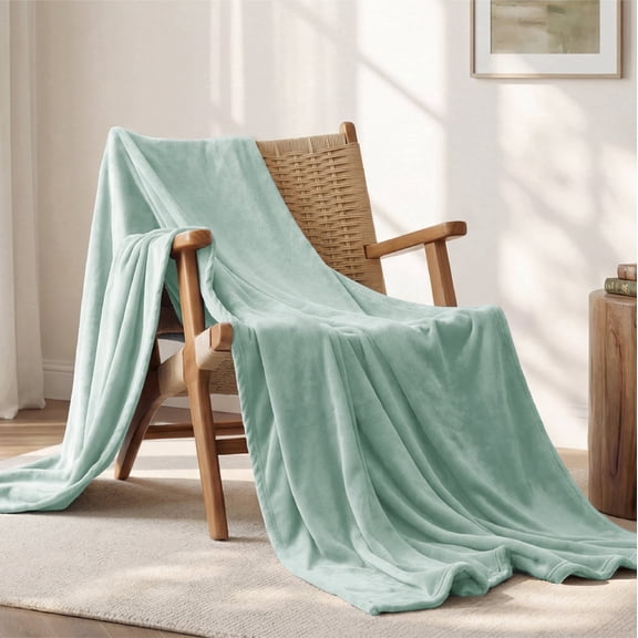 U by Bedsure Fleece Throw Blanket for Couch Sage Green, Lightweight Plush Fuzzy Cozy Soft Blankets and Throws for Sofa, 50x60 inches