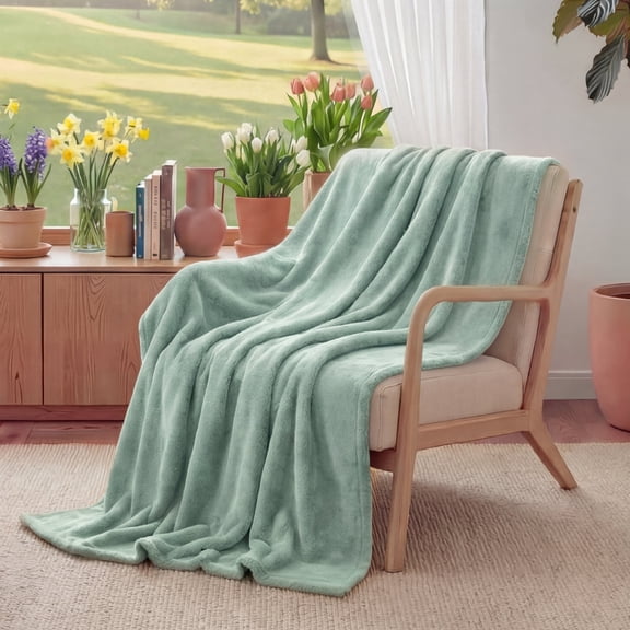 U by Bedsure Fleece Throw Blanket for Couch Sage Green, Lightweight Plush Fuzzy Cozy Soft Blankets and Throws for Sofa, 50x60 inches