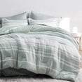 thumbnail image 1 of U by Bedsure Full Comforter Set Sage Green, Bed in a Bag Full Size Bedding 7-Pieces, Striped Bedding Set for All Seasons, 1 of 9