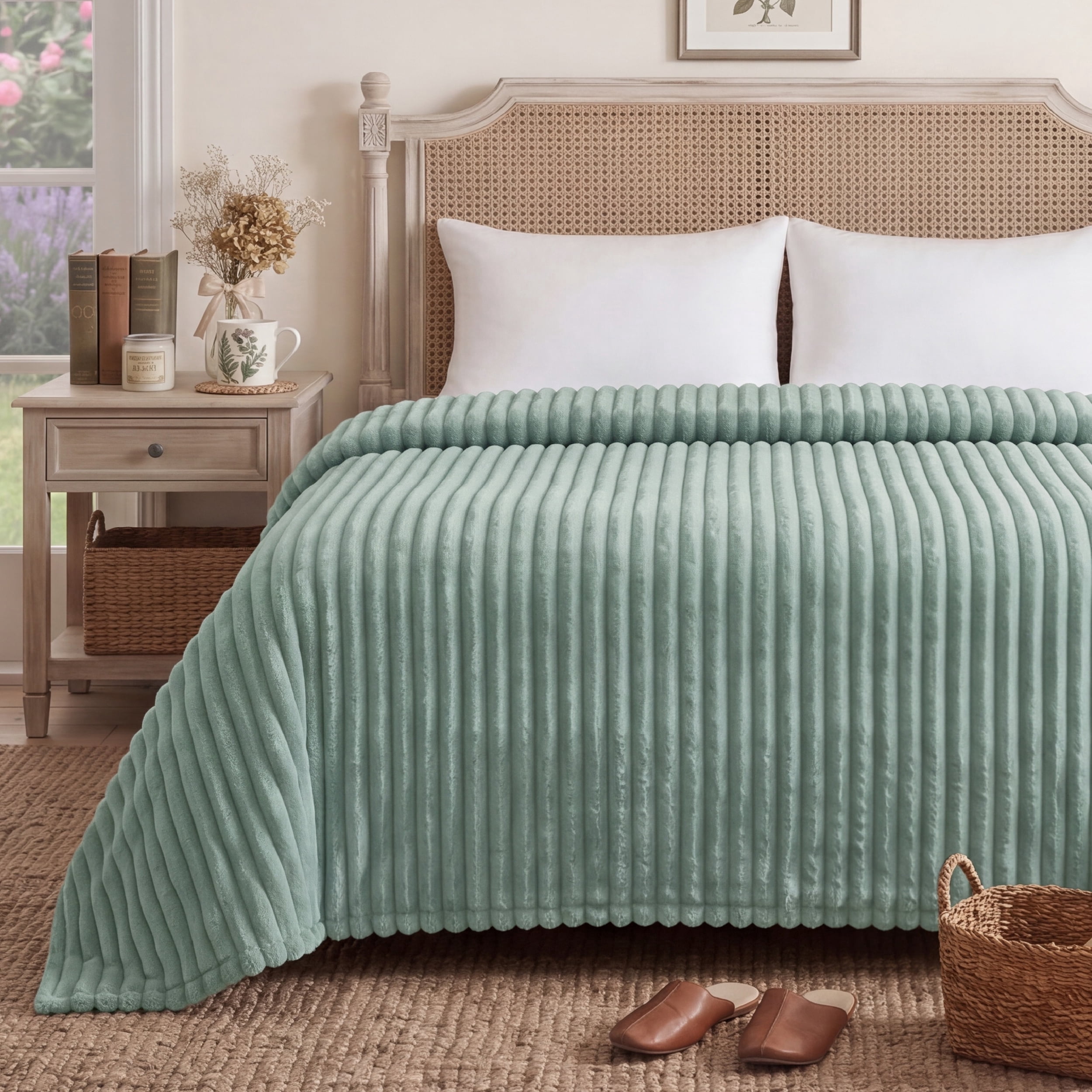 U Bedsure U by Bedsure Green Fleece King Blanket for Couch - Super Soft Cozy Blankets for Women, Girls,108x90 Inches
