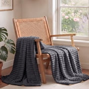 U by Bedsure Grey Fleece Throw Blanket for Couch - Super Soft Cozy Blankets for Women, Girls, Bed & Travel, 50x60 inches
