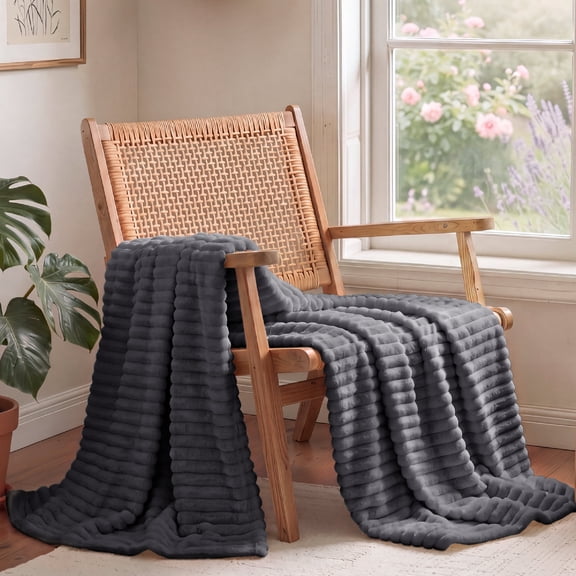 U by Bedsure Grey Fleece Throw Blanket for Couch - Super Soft Cozy Blankets for Women, Girls, Bed & Travel, 50x60 inches