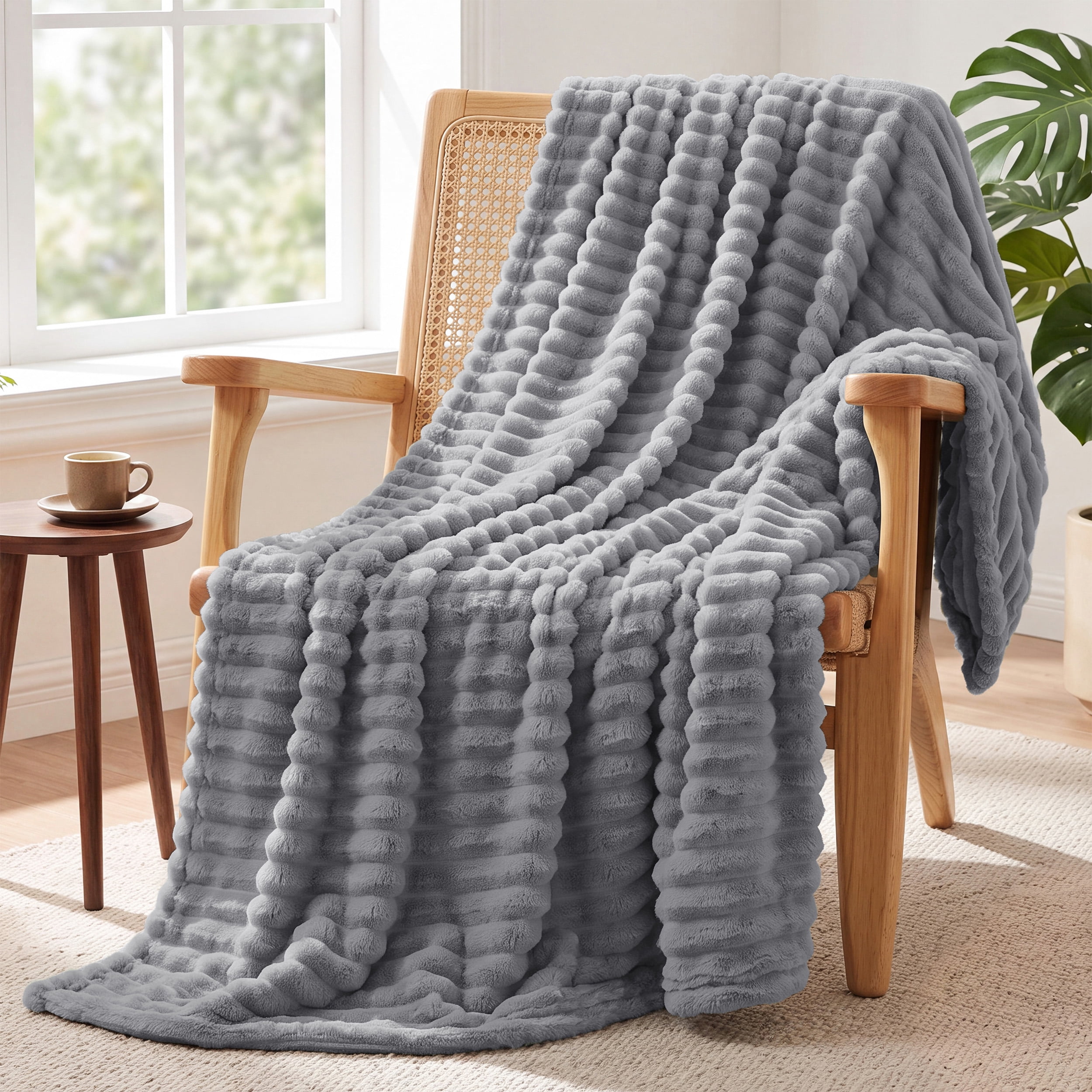 U Bedsure U by Bedsure Harbor Mist Fleece Throw Blanket for Couch - Super Soft Cozy Blankets for Women, Girls, Bed & Travel, 50x60 inches