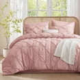 thumbnail image 1 of U by Bedsure King Comforter Set Pink, Bed in a Bag King Size Bedding, 7 Pieces Pinch Pleat All Season Comforter, 1 of 11