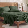 thumbnail image 1 of U by Bedsure King Sheets Set, 6 Pieces 18" Deep Pockets Soft Prewashed Microfiber Bed Sheets, Olive Green, 1 of 8