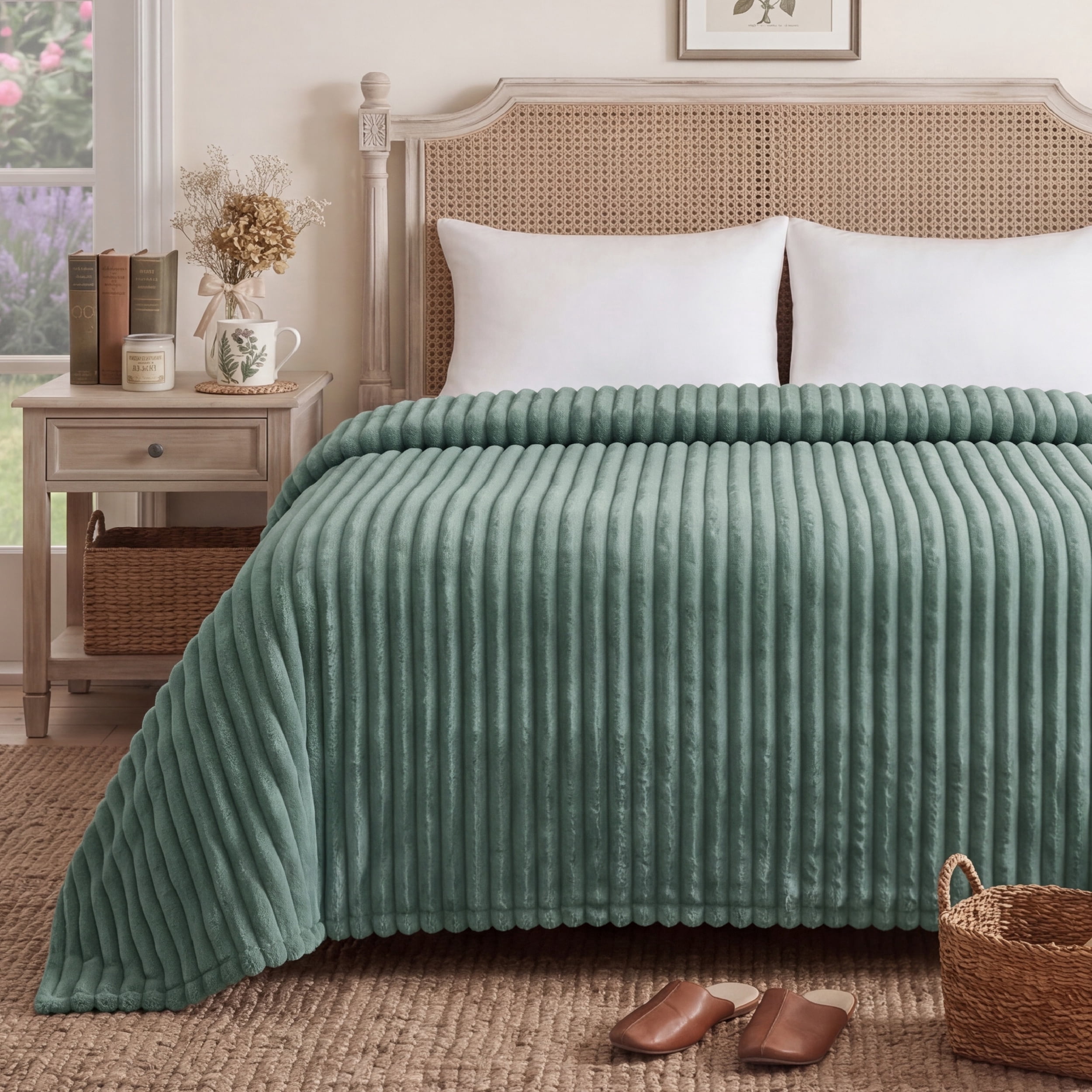 U Bedsure U by Bedsure Mallard Green Fleece King Blanket for Couch - Super Soft Cozy Blankets for Women, Girls,108x90 Inches