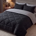 thumbnail image 1 of U by Bedsure Queen Comforter Set,7 Pieces Bed in a Bag, Reversible Lightweight Bedding Set, Black, 1 of 9