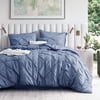 U by Bedsure Queen Comforter Set Slate Blue, Bed in a Bag Queen Size Bedding, 7 Pieces Pinch Pleat All Season Comforter with Sheets, Pillowcases & Shams