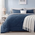 thumbnail image 1 of U by Bedsure Queen Comforter Set, 7 Pieces Bed in a Bag, Reversible Lightweight Bedding Set, Navy, 1 of 7