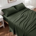 thumbnail image 1 of U by Bedsure Queen Sheets Set, 4 Pieces Deep Pockets Cooling Soft Polyester Microfiber Bed Sheets Set, Olive Green, 1 of 10