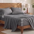 thumbnail image 1 of U by Bedsure Queen Sheets Set, 6 Pieces 18" Deep Pockets Soft Prewashed Microfiber Bed Sheets, Gray, 1 of 9