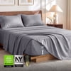 U by Bedsure Stay Put Queen Sheet Sets, 4 Piece 18" Deep Pockets Non-Slip Polyester Microfiber Bed Sheets, Gray