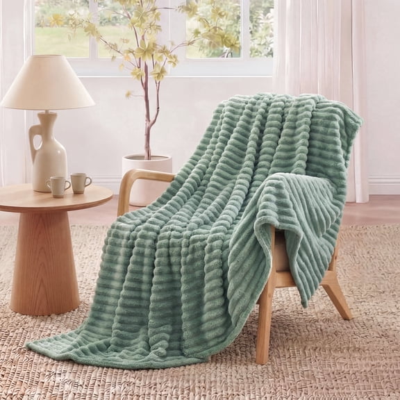 U by Bedsure GentleSoft Sage Green Throw Blanket for Couch - Cozy Soft Spring Blankets for Women, Fleece Throws Spring Gifts for Women Teen Girls,50x60 Inches