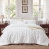 U by Bedsure Tufted Boho Comforter Set Full, White, 3 Pieces Farmhouse Shabby Chic Embroidery Bedding Set, Soft Jacquard Comforter for All Seasons