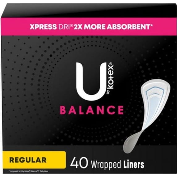 U by Kotex Balance Panty Liners Regular (Pack of 18)