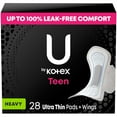 thumbnail interactive-video image 1 of U by Kotex Balance Teen Ultra Thin Pads with Wings, Heavy Absorbency, 28 Count, 1 of 12