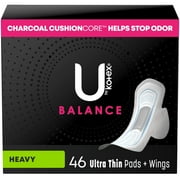 U by Kotex Balance Ultra Thin Pads with Wings - Heavy Absorbency - 46 ct Packaging May Vary