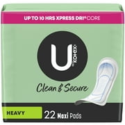 U by Kotex Security Maxi Pads, Heavy Flow, Long, Unscented, 22 Count