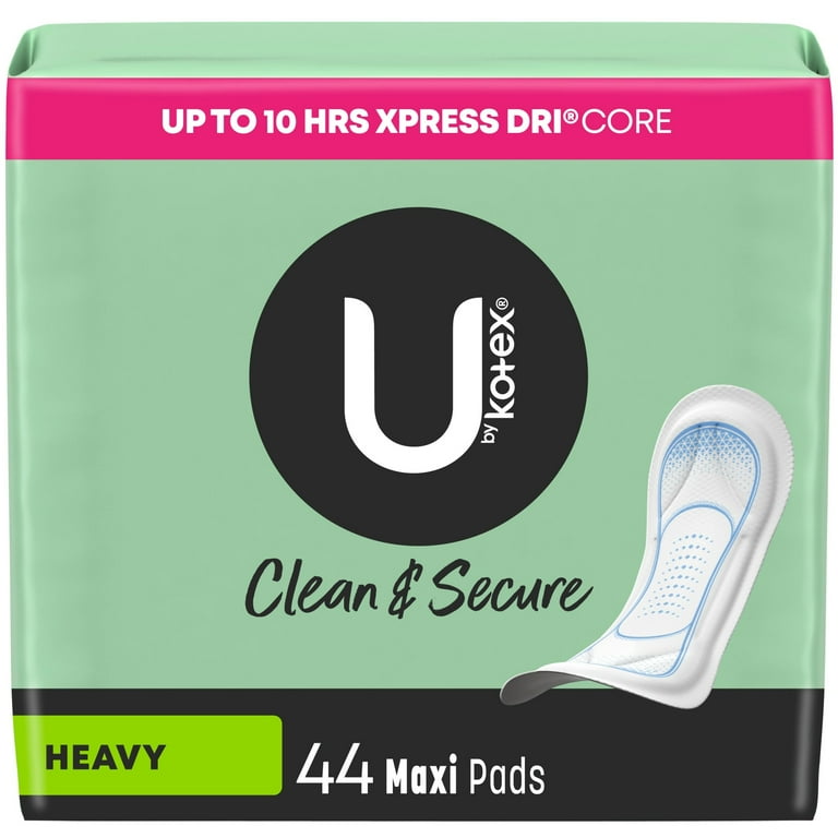 kote  U by Kotex Clean & Secure Maxi Pads, Heavy Absorbency, 44