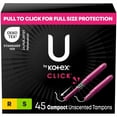 thumbnail image 1 of U by Kotex Click Compact Multipack Tampons, Regular/Super, Unscented, 45 Count, 1 of 11