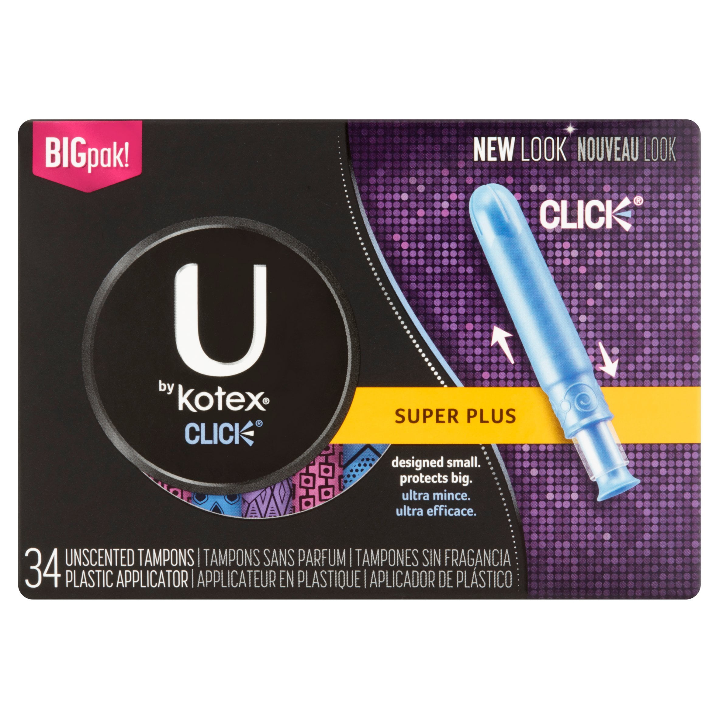 U by Kotex Click Compact Tampons, Super Plus Absorbency, Unscented