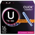 thumbnail image 1 of (8 pack) Kotex Click Compact Tampons, Super Plus, Unscented, 16 Count, 1 of 20