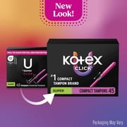 Kotex Click Compact Tampons, Super, Unscented, 45 Count