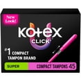 thumbnail interactive-video image 1 of U by Kotex Click Compact Tampons, Super, Unscented, 45 Count, 1 of 12