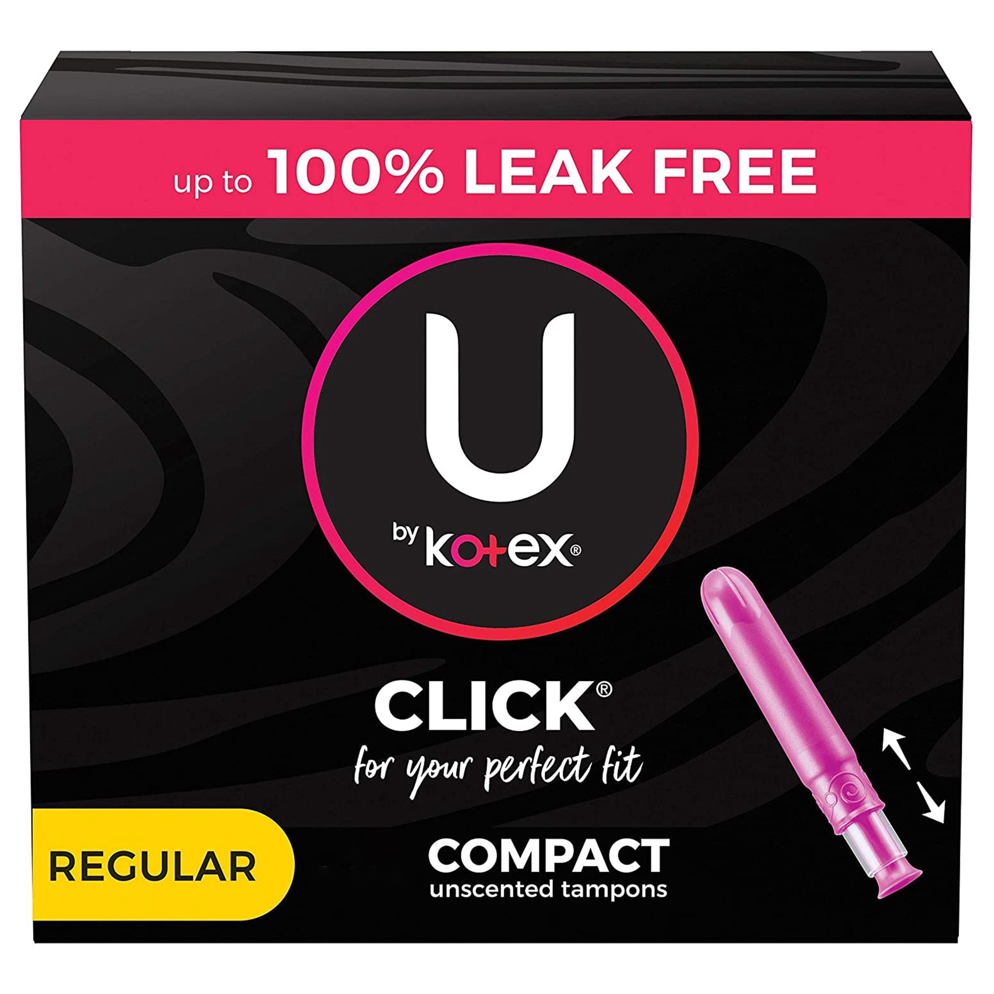 (8 pack) U by Kotex Click Compact Tampons, Regular, Unscented, 16 Count